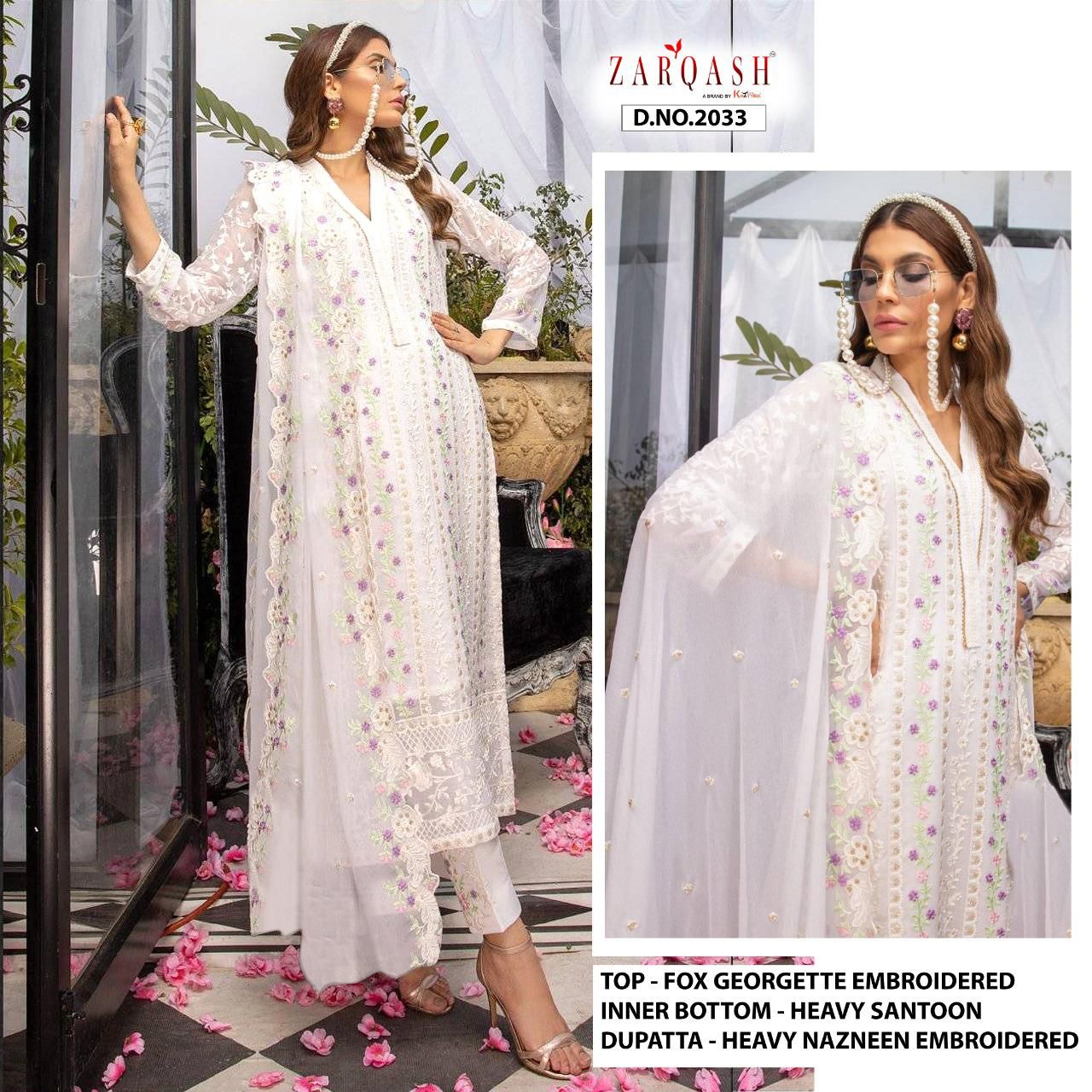 Zarqash Azure Designer Faux Georgette Suit