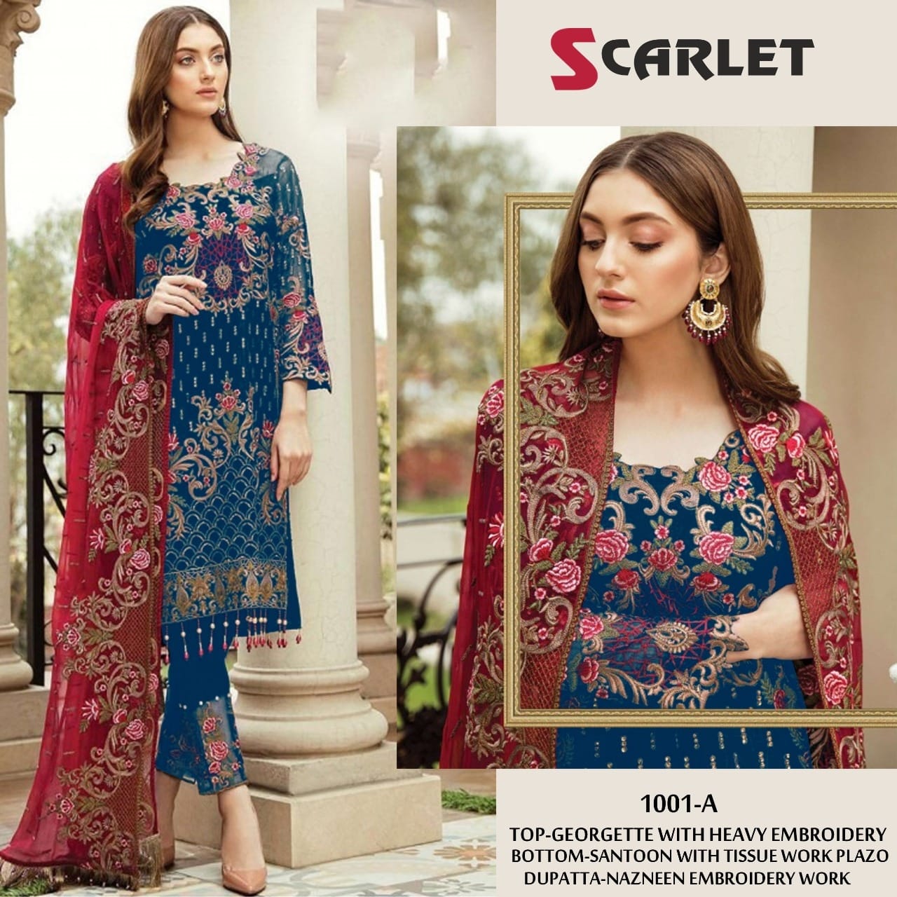 Scarlet 1001-a Designer Georgette Suit