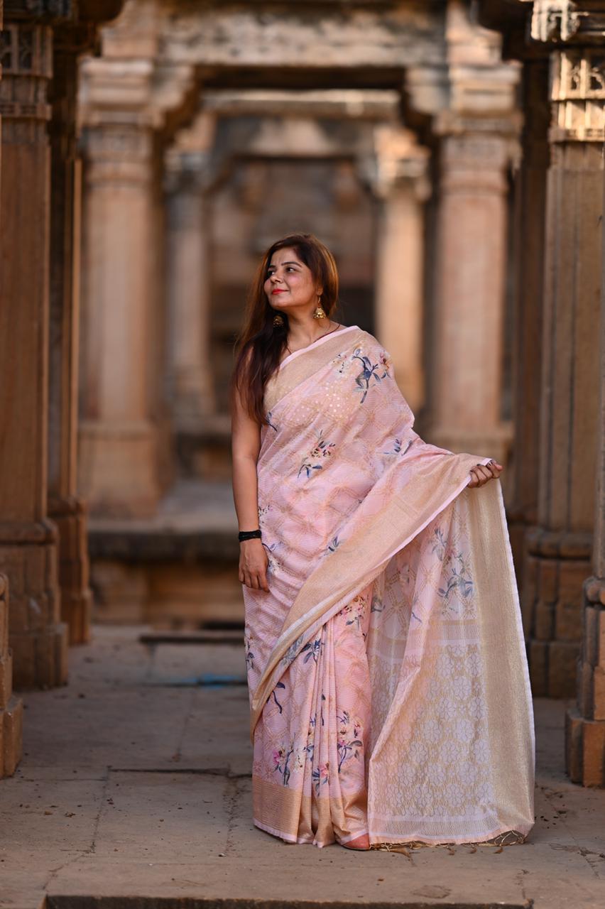 Rosy Designer Russel Silk Saree