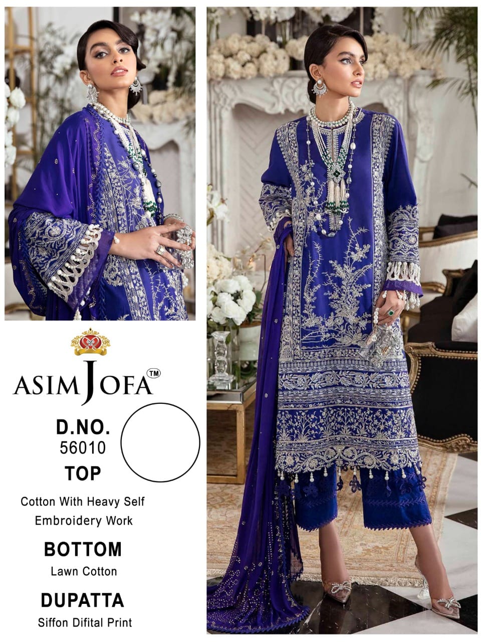 Asim Jofa Jf-56010 Designer Pure Cotton Suit