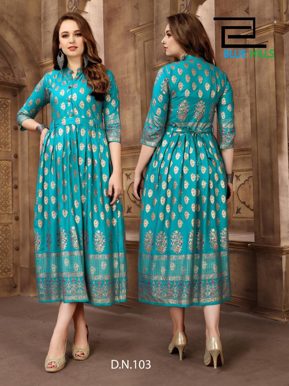 Blue Hills Walkway Fab-4 Designer Rayon Kurti