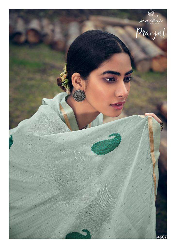 Kashvi Creation Pranjal Sahi Chiffon With Lace Concept Saris Catalog