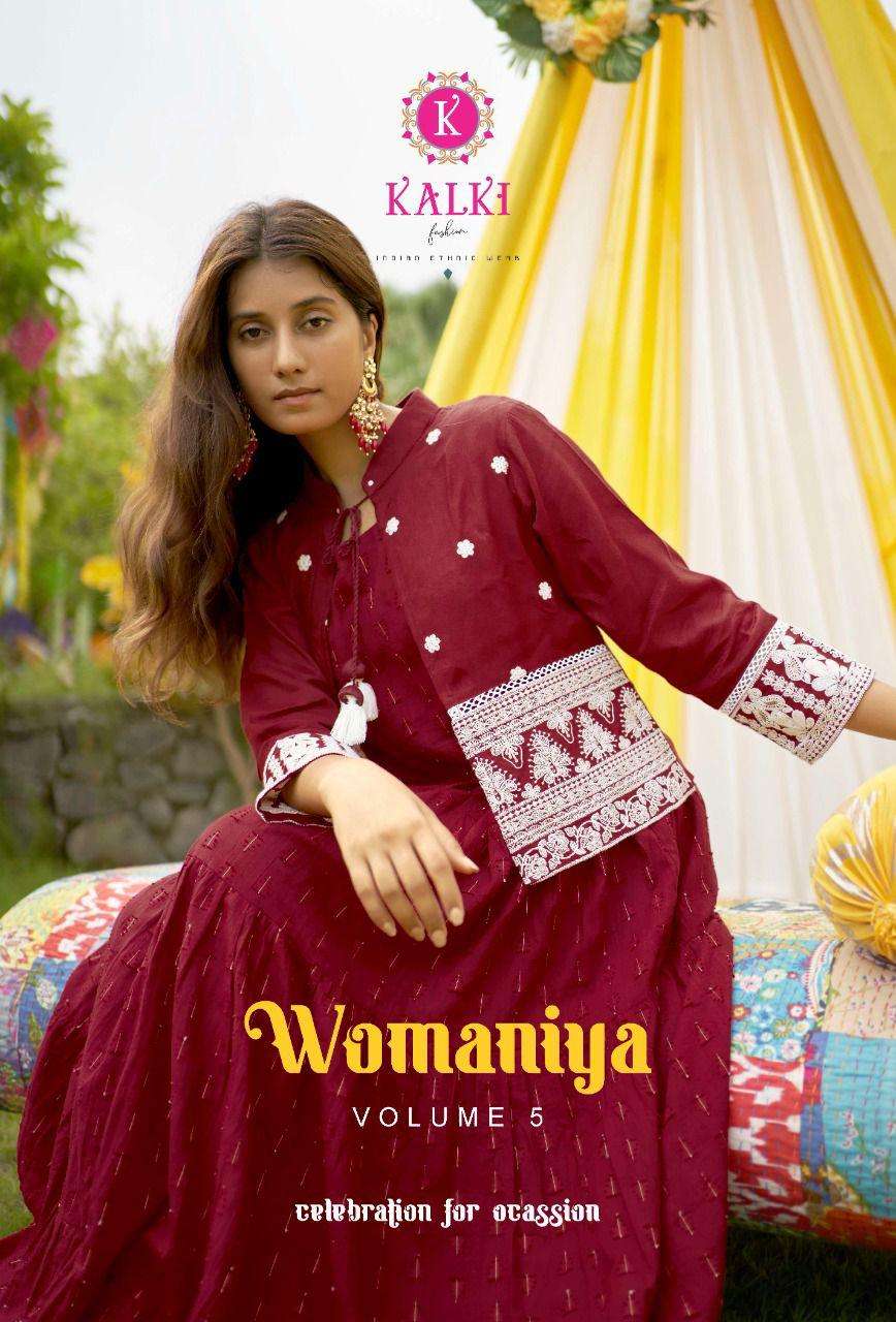 Kalki Womaniya Vol 5 Designer Gown With Koti Pattern Elegant Kurti Collection