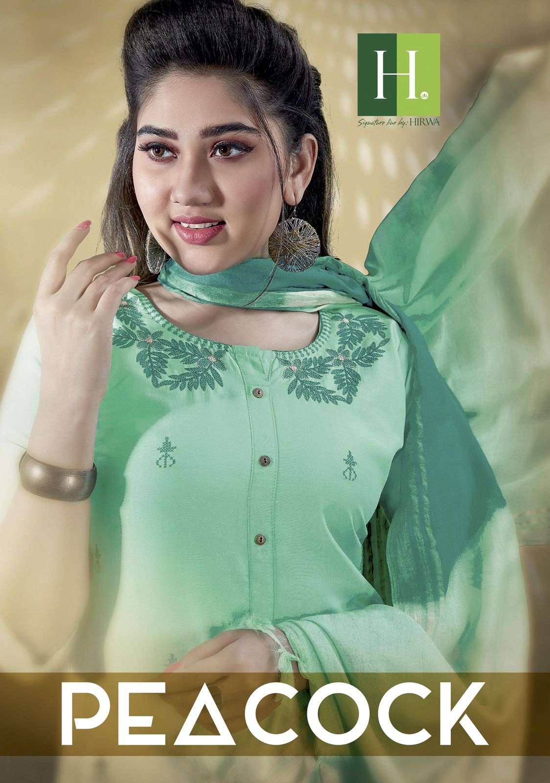 Peacock By Hirwa Heavy Chinnon With Inner (embroidery + Hand Work) Kurti Catalog Wholesaler Best Rate