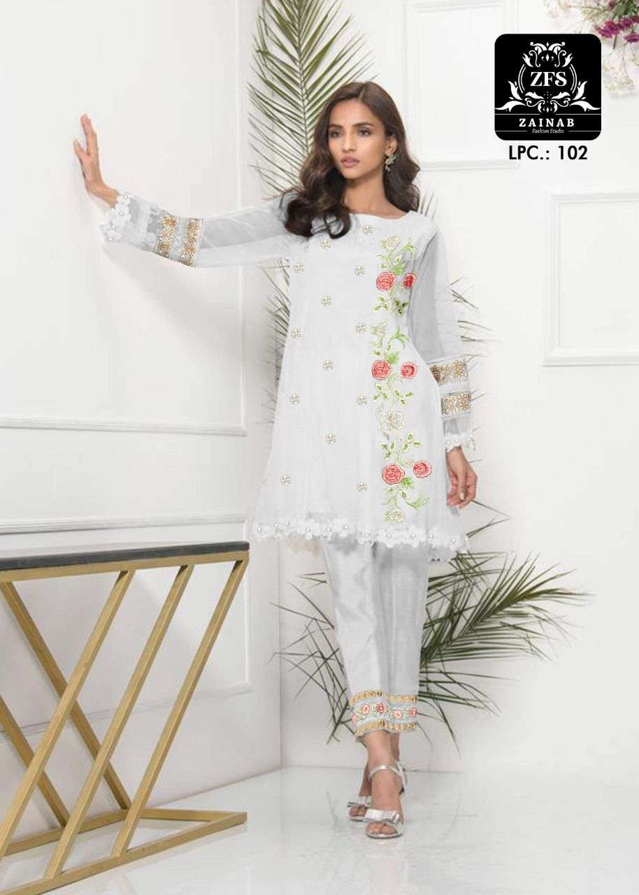 Zainab Fashion Studio Present Lpc 102 Georgette Pakistani Tunic With Cotton Pant Supplier