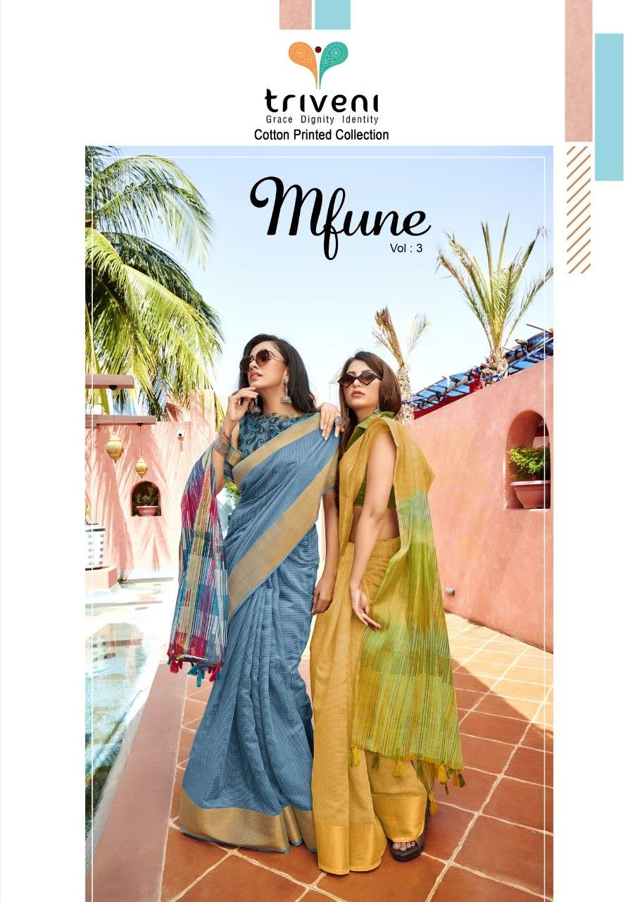 Mfune Vol 3 By Triveni Cotton Linen Printed Traditional Sarees