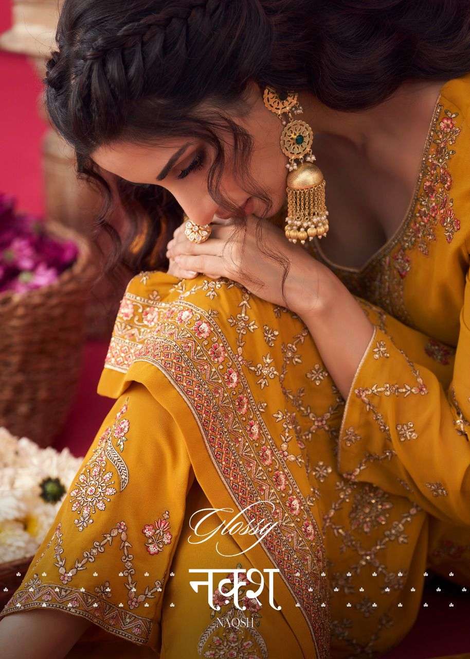 Glossy Naqsh Series 2808-2814 Georgette Embroidery Suits