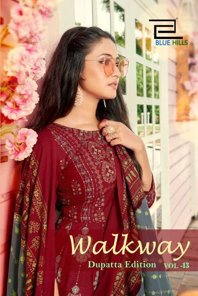 Blue Hills Walkway Vol 13 Rayon Long Party Wear Gown With Dupatta