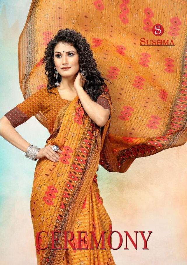 Ceremony By Sushma Fancy Printed Casual Wear Saree