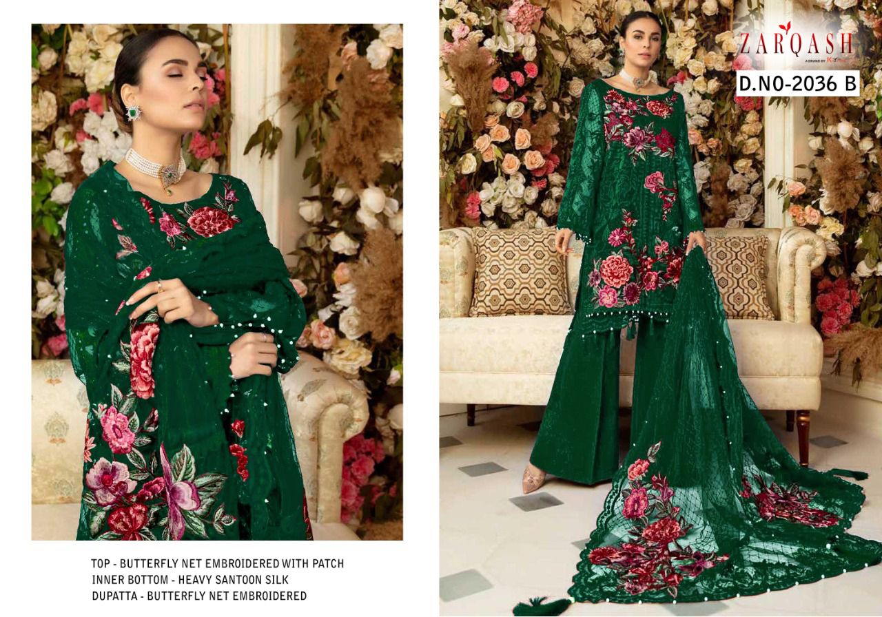 Zarqash Dn-2036 Designer Butterfly Net Suit