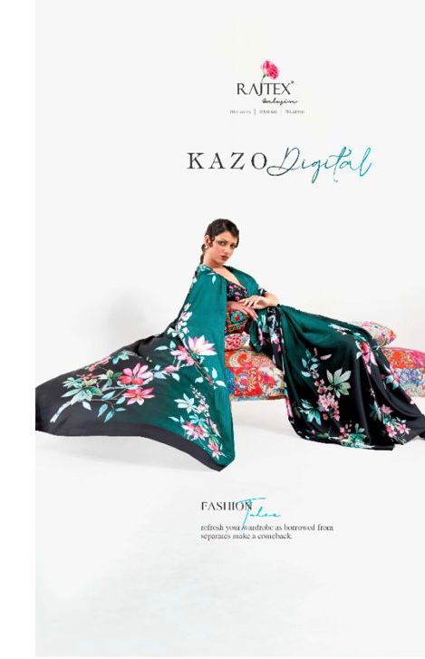 Rajtex Kazo Digital Designer Japan Satin Crape Saree