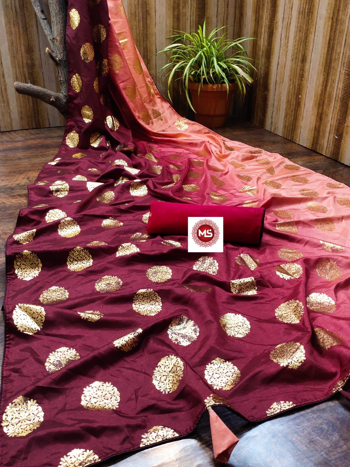 Ms Brand Designer Pure Heavy Dola Pedding Silk Saree