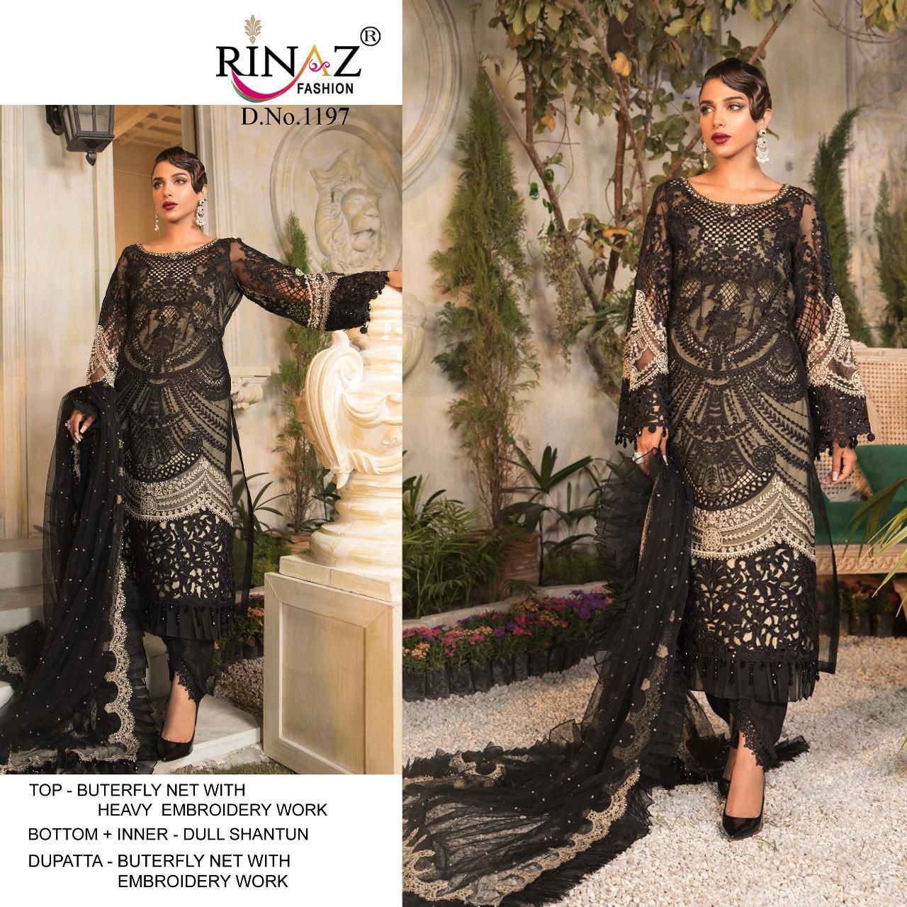 Rinaz Fashion All Superhit Designer Faux Georgette And Hevay Net Suit
