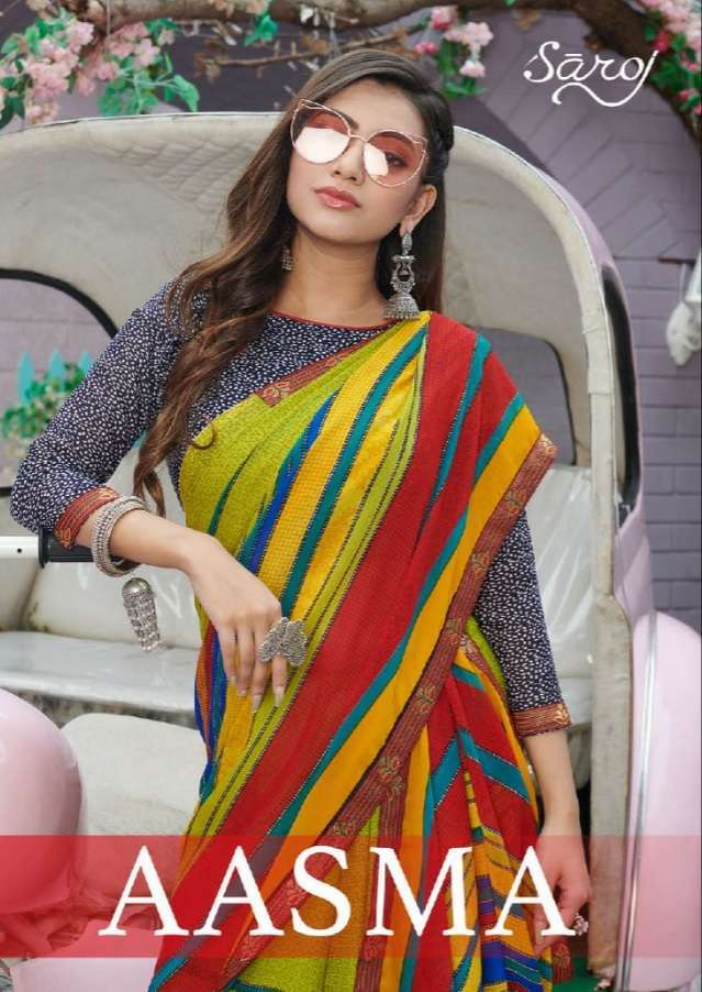 AASMA BY SAROJ RENIAL GEORGETTE PRINTED FANCY SAREE