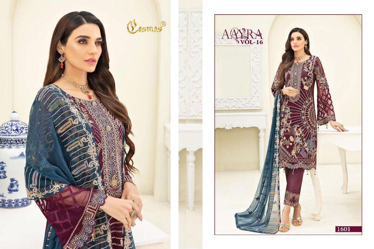 AAYRA VOL 16 BY COSMOS FASHION HEAVY WORK GEORGETTE DRESSES FOR WHOLESALE