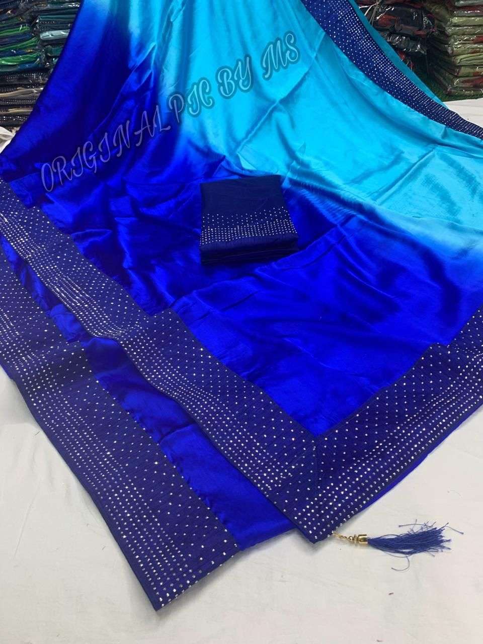 BT DESIGNER PURE SATIN SILK SAREE 