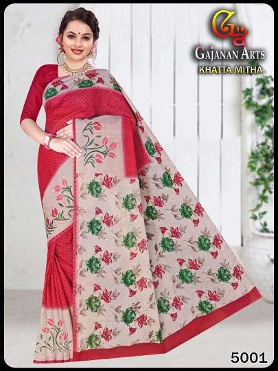 DIZINE KHATTA MITHA BY GAJANAN SAREE COTTON WORK SAREE