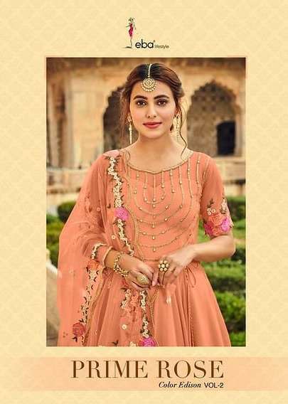 EBA PRIME ROSE COLOUR EDITION VOL 2 GEORGETTE LONG DESIGNER INDIAN SUITS