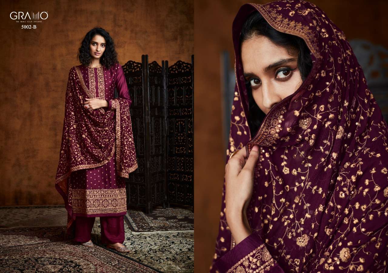 GRAMO COLOR EDITION 5002 DESIGNER HEAVY FAUX GEORGETTE SUIT 