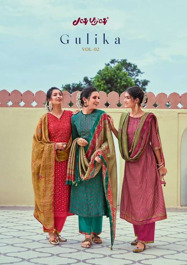 GULIKA VOL 2 BY JAY VIJAY MUSLIN SILK DESIGNER FANCY SALWAR KAMEEZ