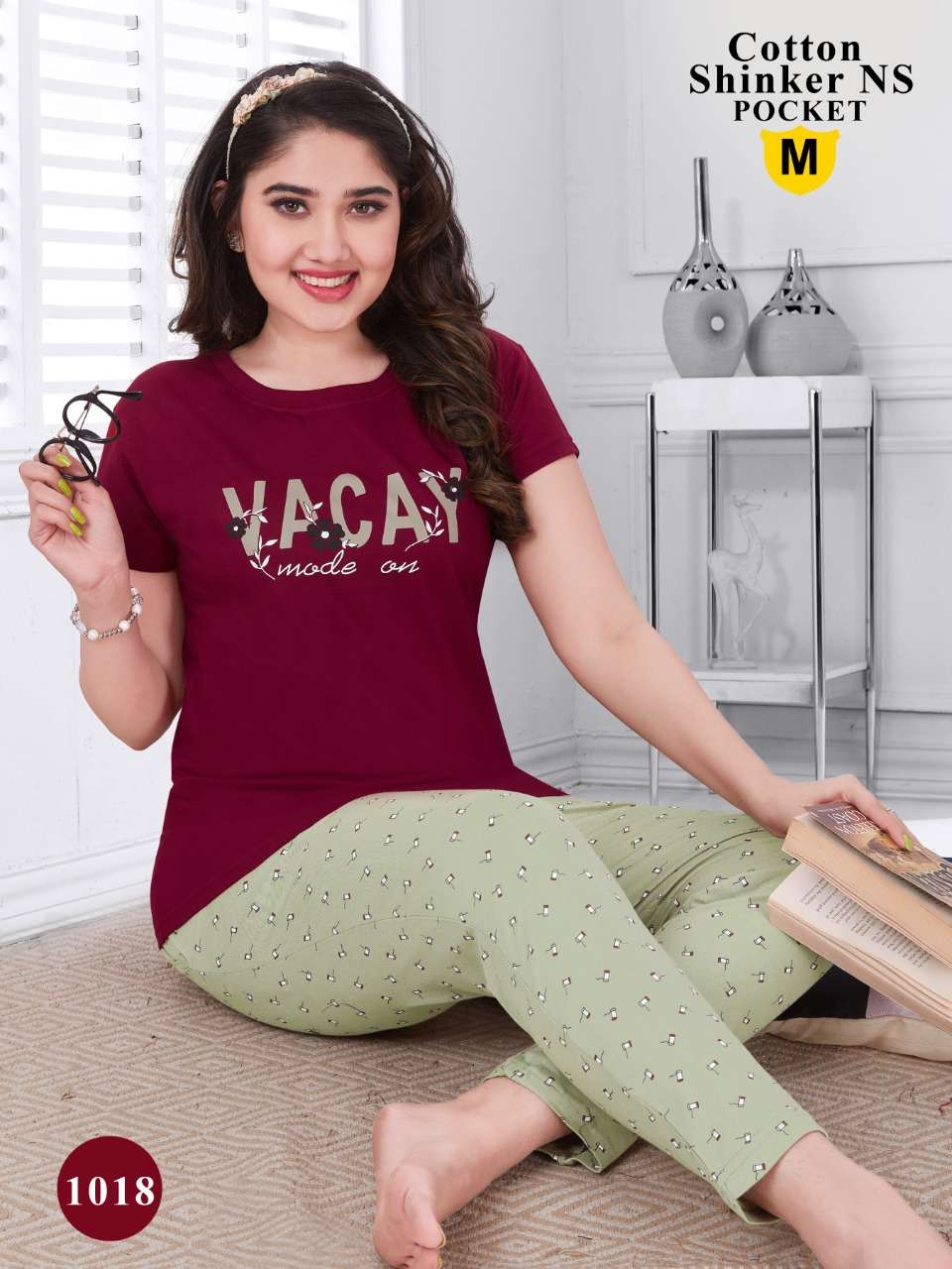 JAINAM EXCLUSIVE COTON LYCRA STRETCHABLE NIGHT DRESS 