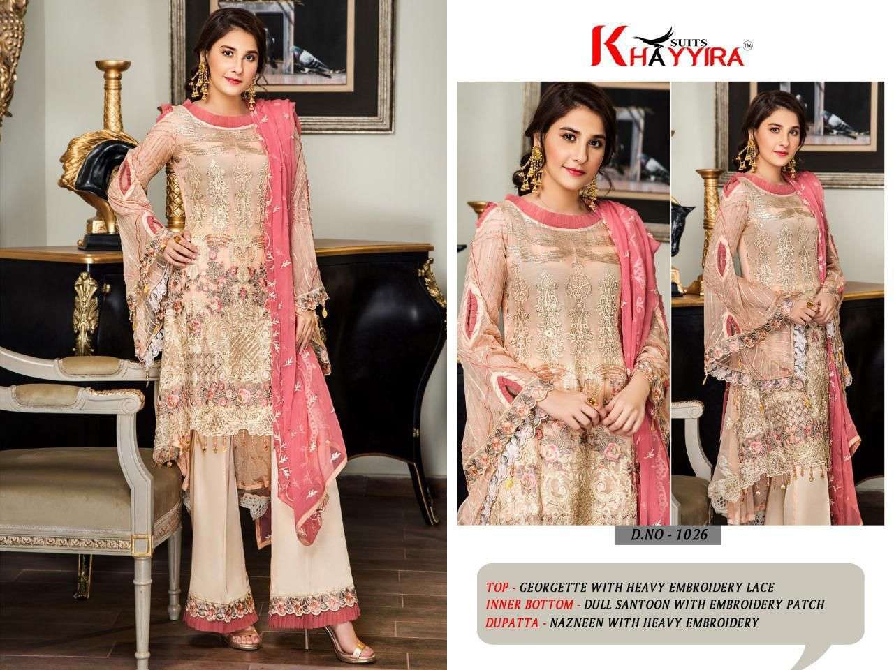 KHAYYIRA SUITS MARYAMS GOLD DESIGNER GEORGETTE SUIT 