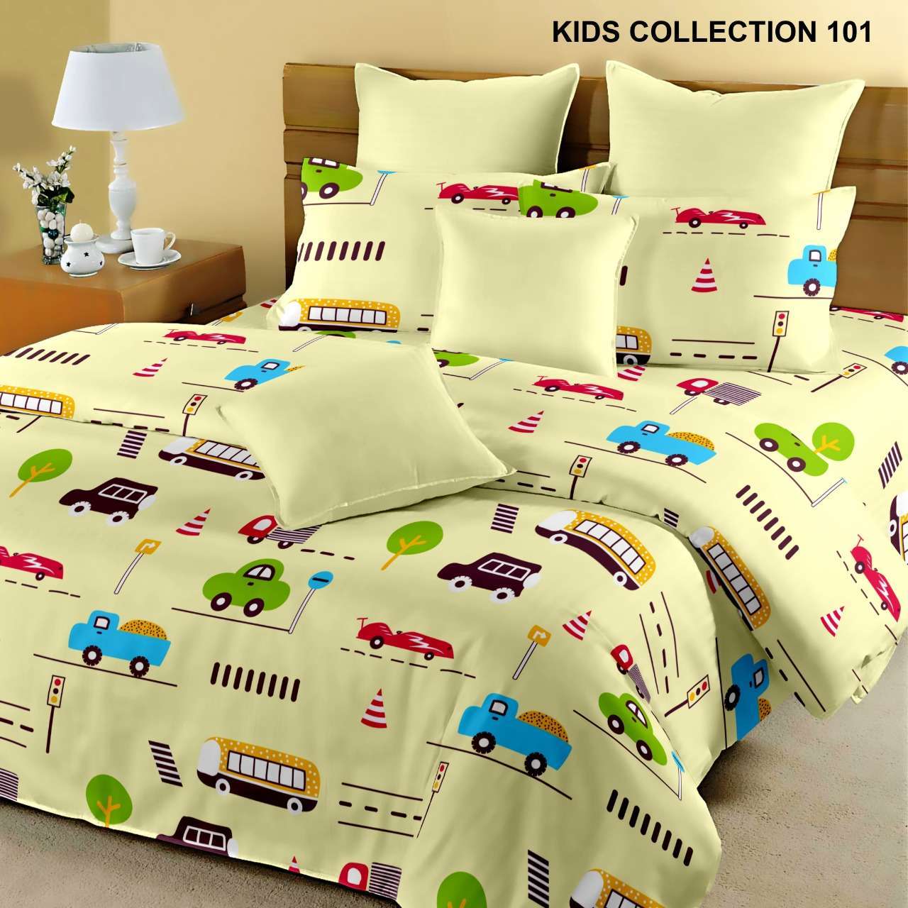 KING SIZE COTTON BEDSHEETS WITH TWO PILLOW COVER KIDS DESIGNS PATTERN