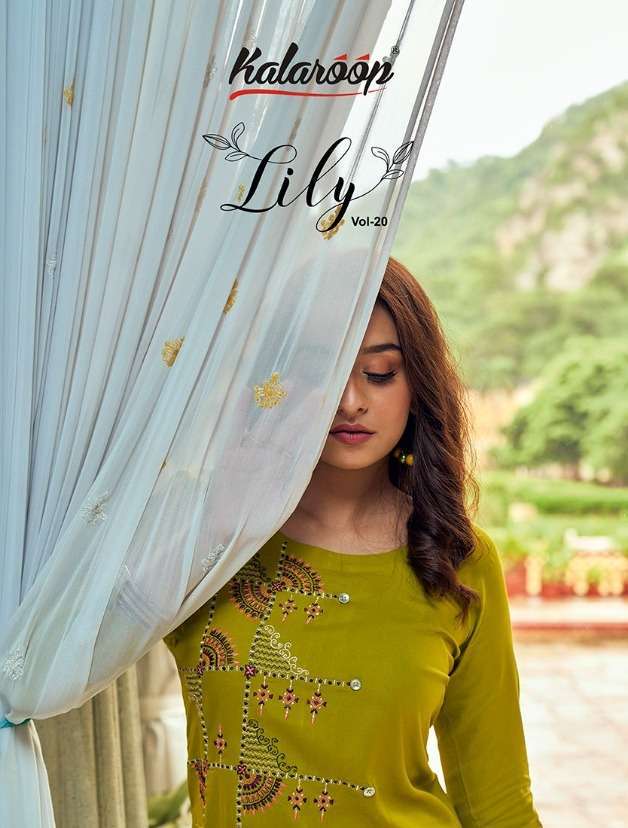 LILY VOL 20 BY KALAROOP RAYON EMBROIDERY CASUAL WEAR TOPS