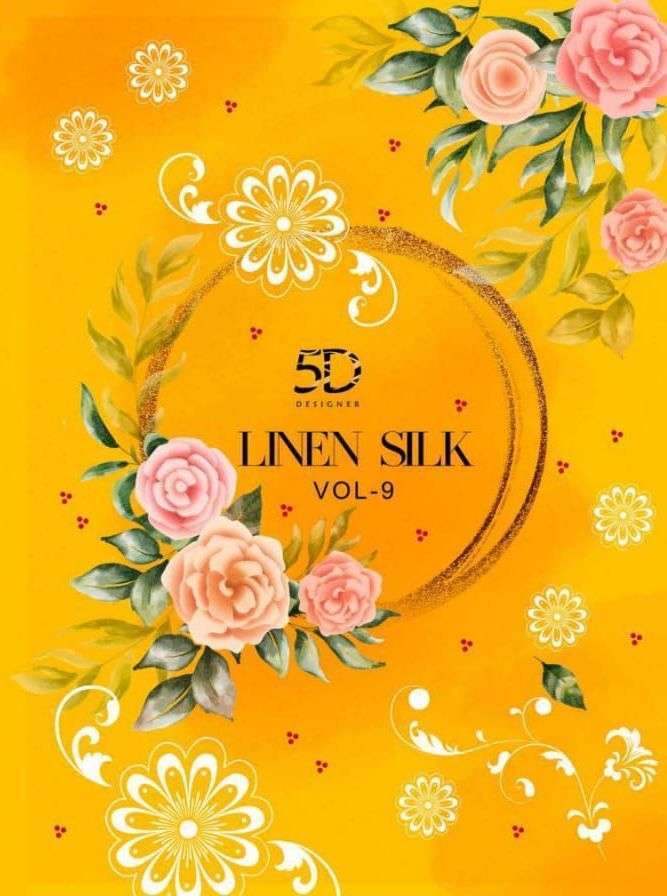 LINEN SILK VOL 9 BY 5D PRINTED DAILY WEAR FANCY SAREE