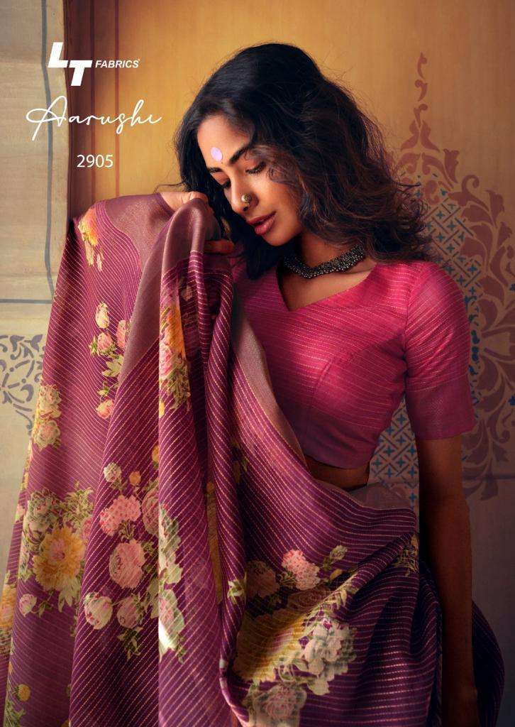 LT FASHION AARUSHI LINEN COTTON DESIGNER FANCY SAREE