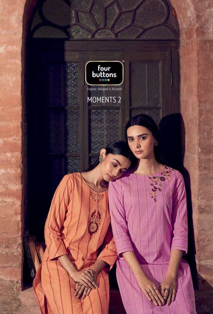 MOMENTS VOL 2 BY FOUR BUTTONS PURE COTTON DAILY WEAR KURTI SUPPLIER