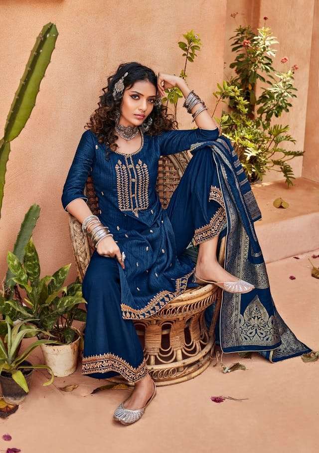 RANGREJ BY EBA LIFESTYLE SILK EMBROIDERY DESIGNER FANCY SUITS