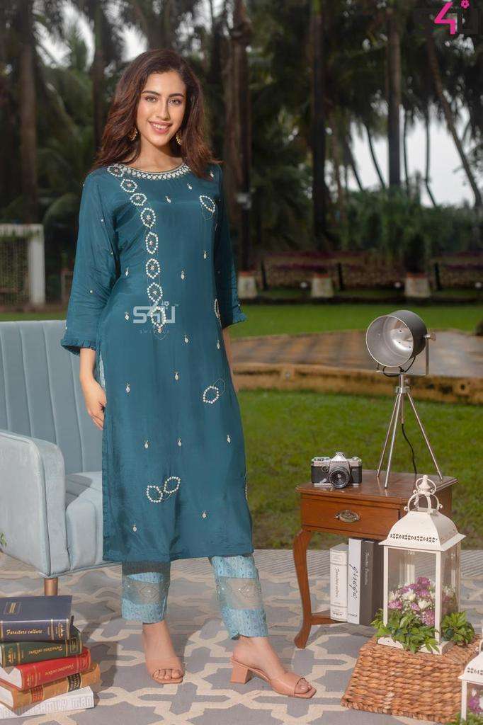 S4U LIMELIGHT VOL 5 BEAUTIFULLY HANDWORK KURTA WITH PANTS COLLECTION