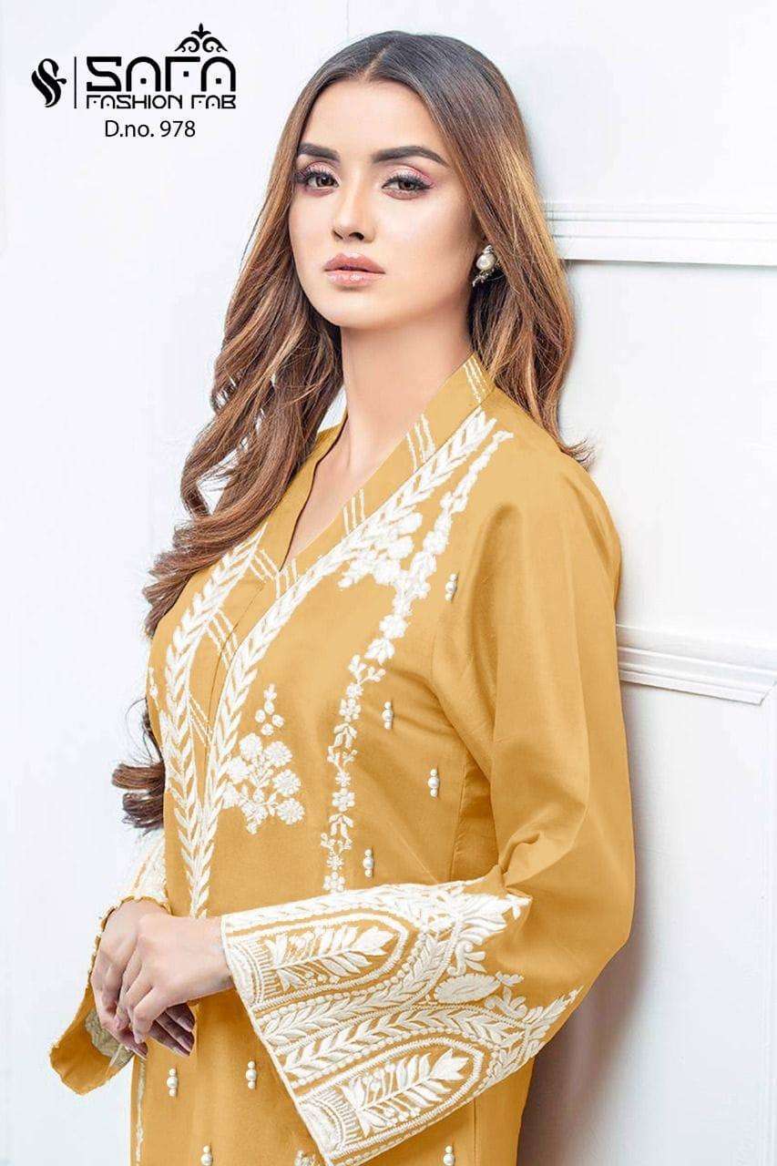 SAFA SF 978 PURE GEORGETTE PAKISTANI READYMADE SUITS WHOLESALER