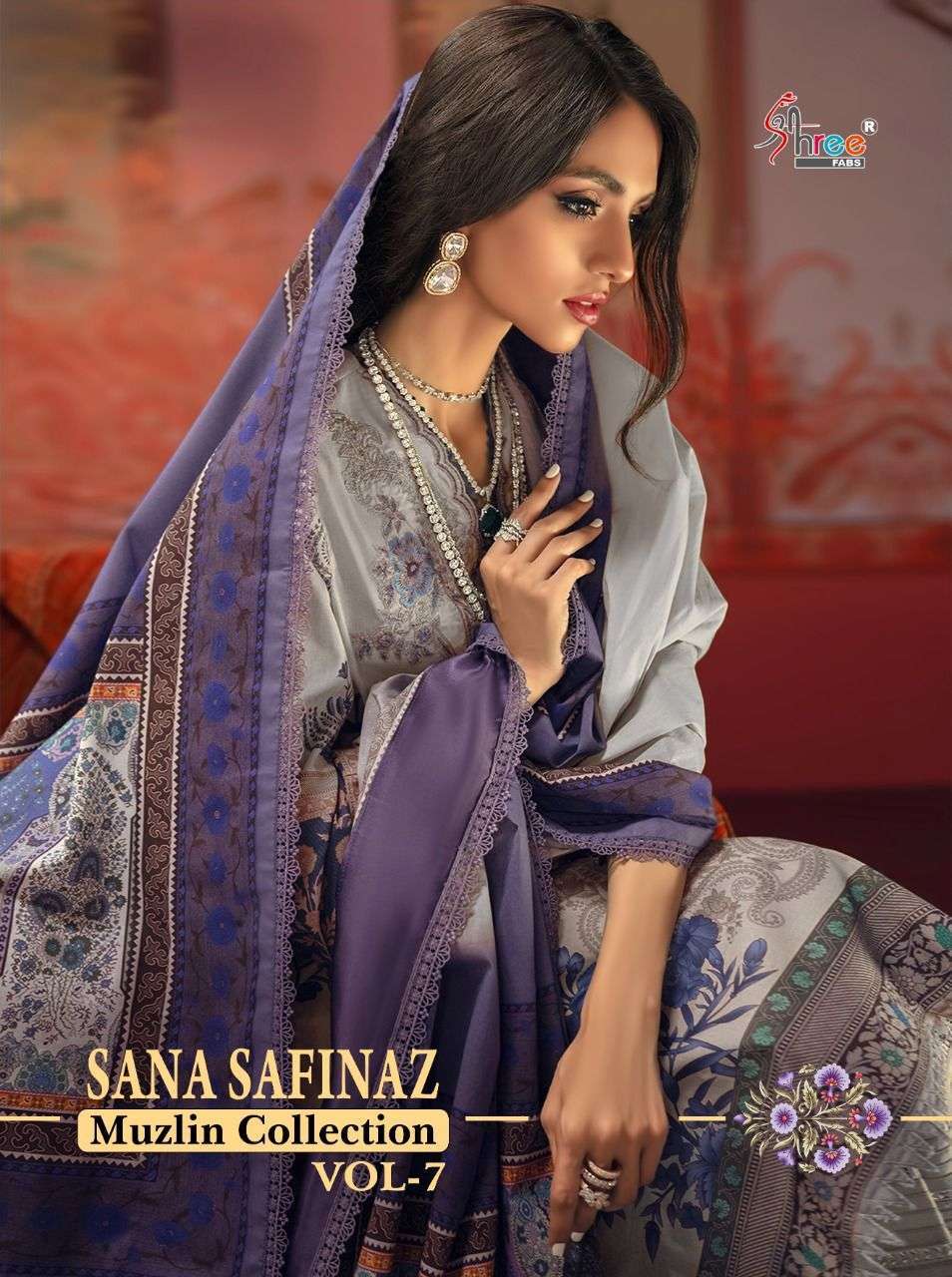 SANA SAFINAZ MUZLIN VOL 7 BY SHREE FABS COTTON WORK PAKISTANI WORK DRESS MATERIALS