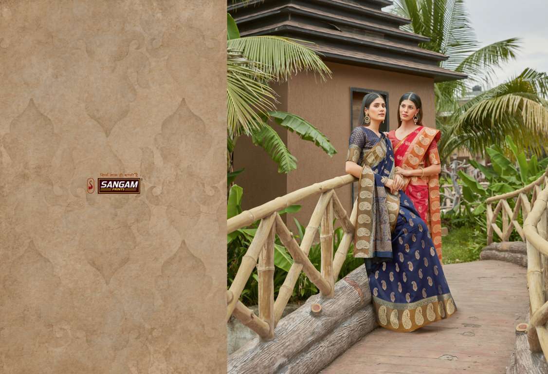 SANGAM PRINTS ARADHANA HANDLOOM COTTON WEAVING SARIS WHOLESALER