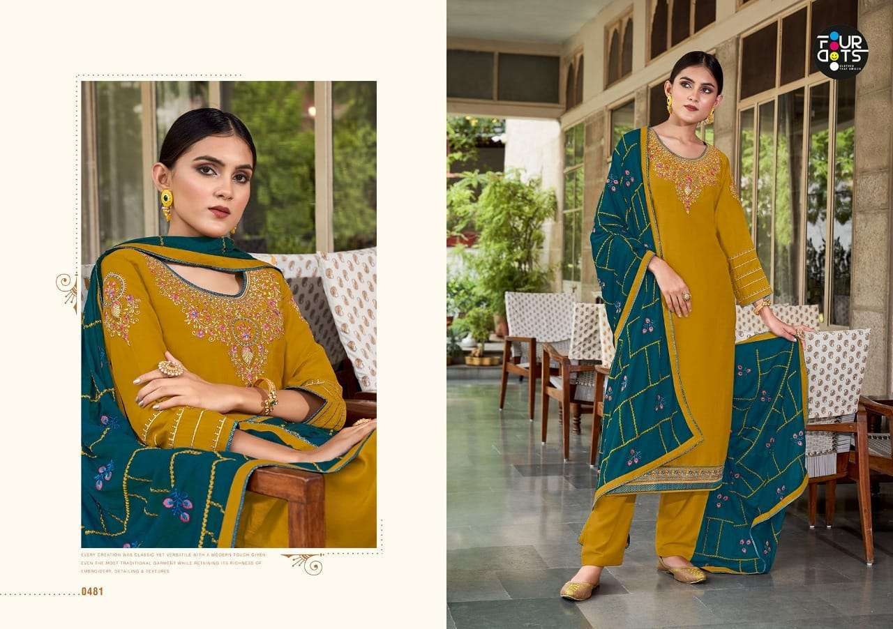 SANGAM VOL 5 BY FOURDOTS SILK EMBROIDERY CASUAL WEAR SALWAR KAMEEZ