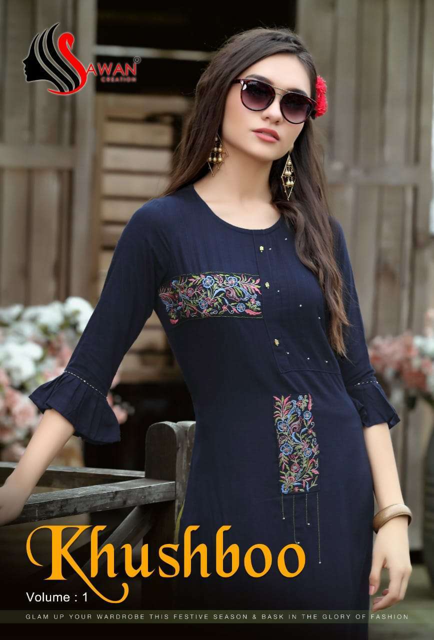 SAWAN PRESENT KHUSHBOO VOL 1 RAYON FANCY KURTI WITH BOTTOM SUPPLIER