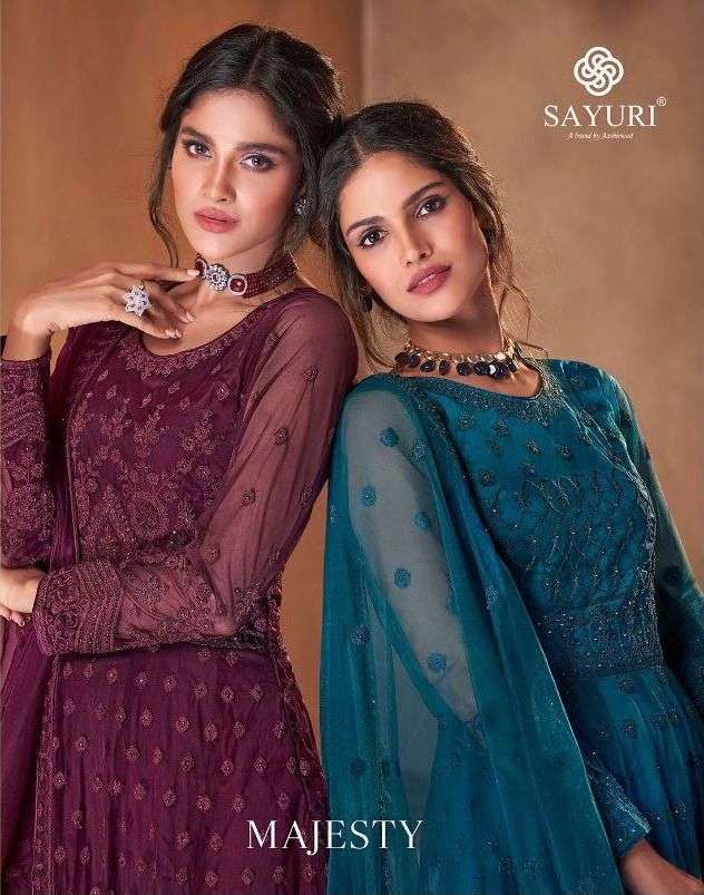 SAYURI DESIGNER MAJESTY NET EMBROIDERY LONG PARTY WEAR SALWAR KAMEEZ