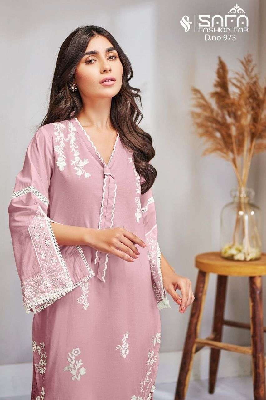 SF 973 BY SAFA FASHION GEORGETTE KURTI WITH COTTON PANT COLLECTION