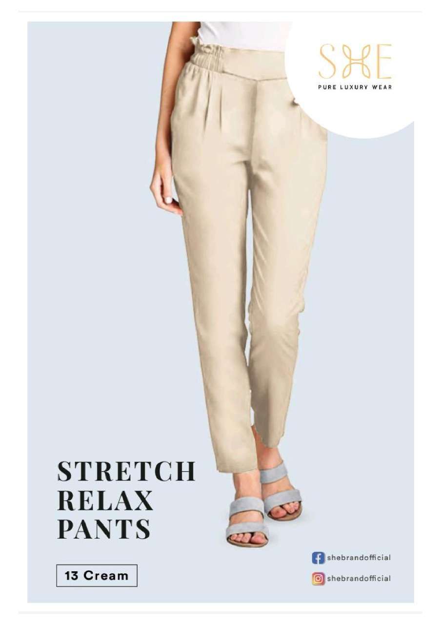 SHE STRETCH RELAX PANTS PREMIUM COTTON LADIES PANTS COLLECTION WITH BEST RATES