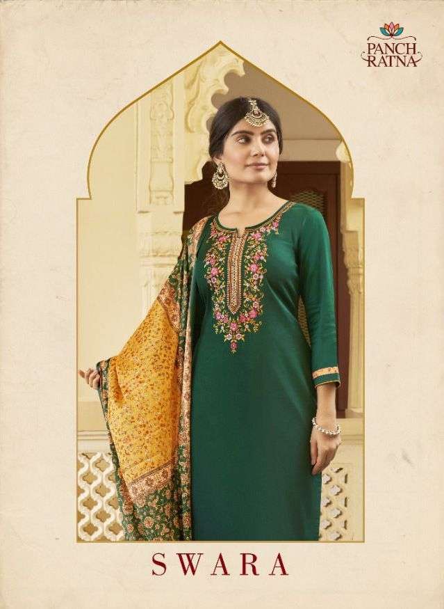 SWARA BY PANCH RATNA COTTON SATIN FANCY LADIES DRESS MATERIALS