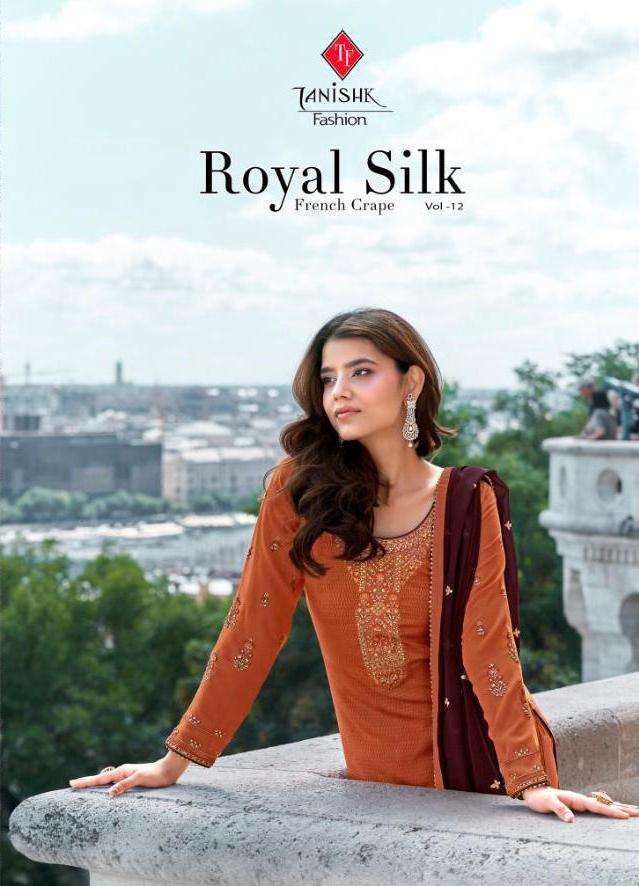 TANISHK ROYAL SILK VOL 12 FRENCH CRAPE DESIGNER SALWAR KAMEEZ