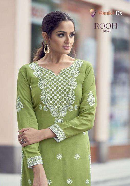 VAMIKA NX ROOH VOL 2 RAYON KURTI WITH BOTTOM WHOLESALER