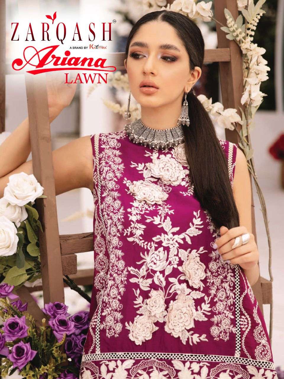 ZARQASH ARIANA LAWN DN-2048 DESIGNER LAWN COTTON SUIT 