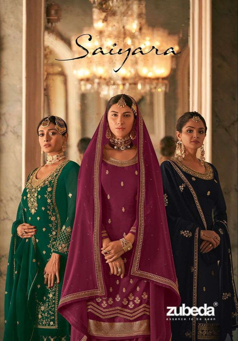 ZUBEDA SAIYARA GEORGETTE SHARARA PLAZZO SUITS WHOLESALER