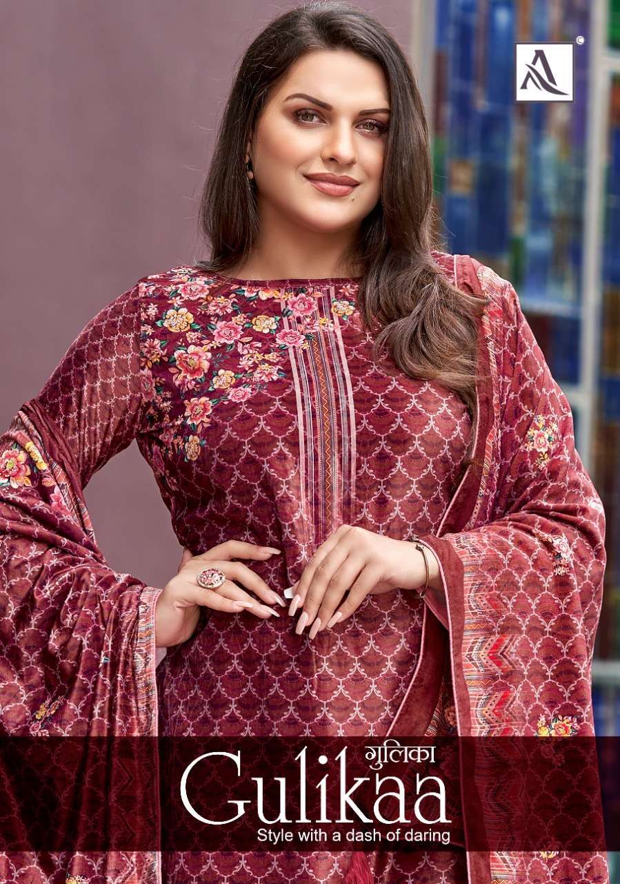 alok suit gulikaa series 001-008 Pure Viscose Velvet Digital Print suit