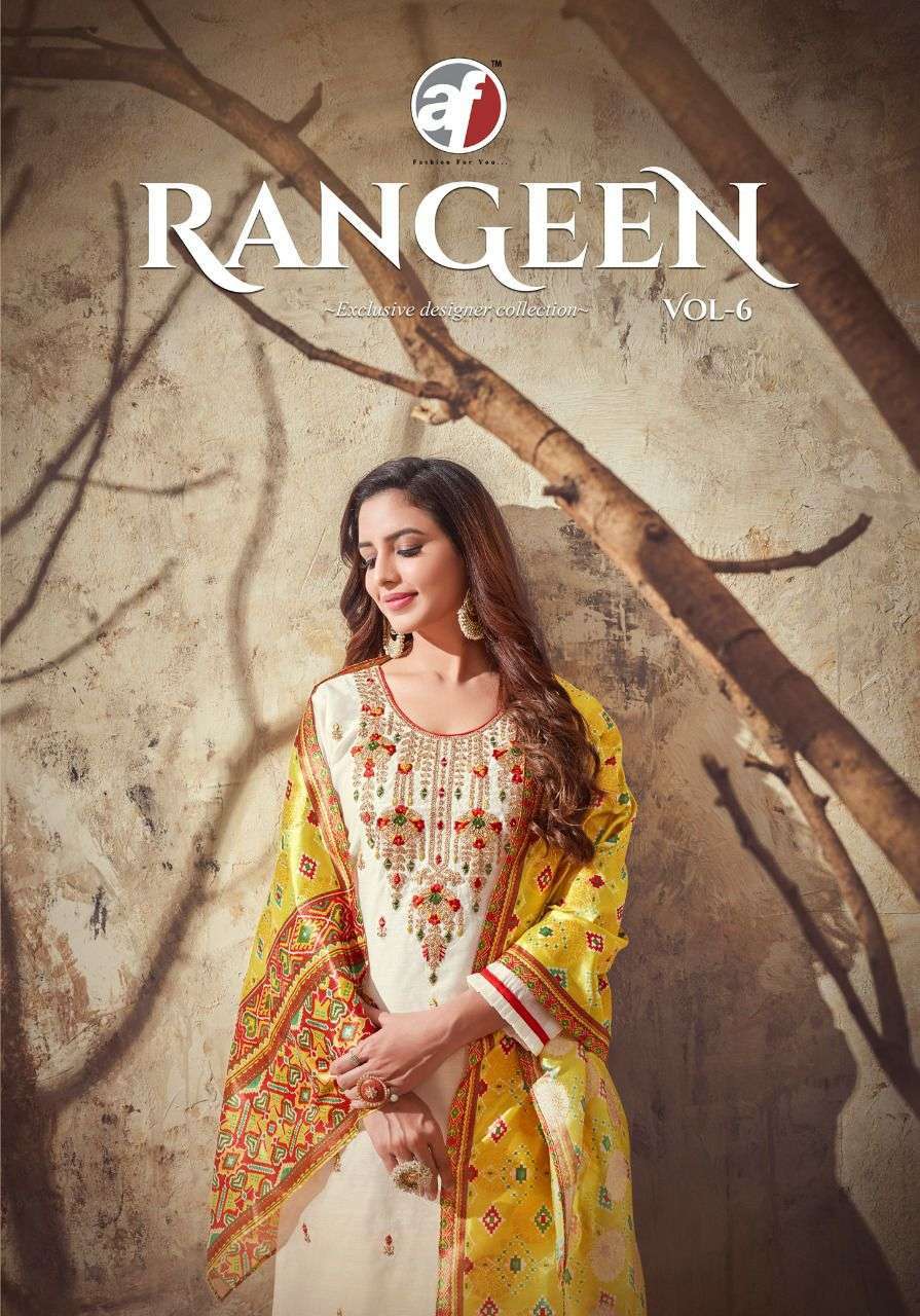 anju fab rangeen vol 6 series 1879-1886 modal chanderi kurti with dupatta