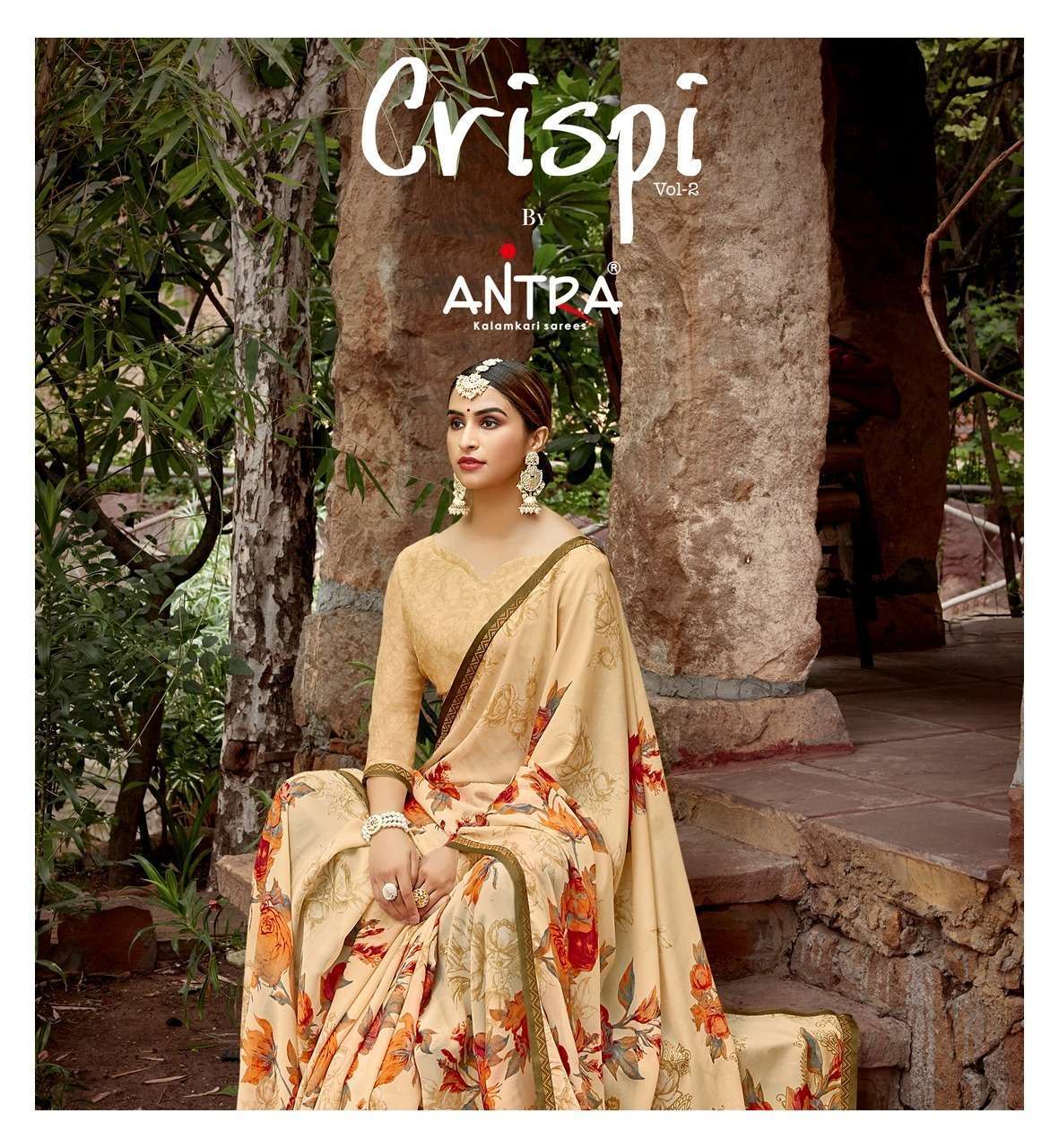 antra crispi vol 2 series 75101-75110 chiffon flower print saree