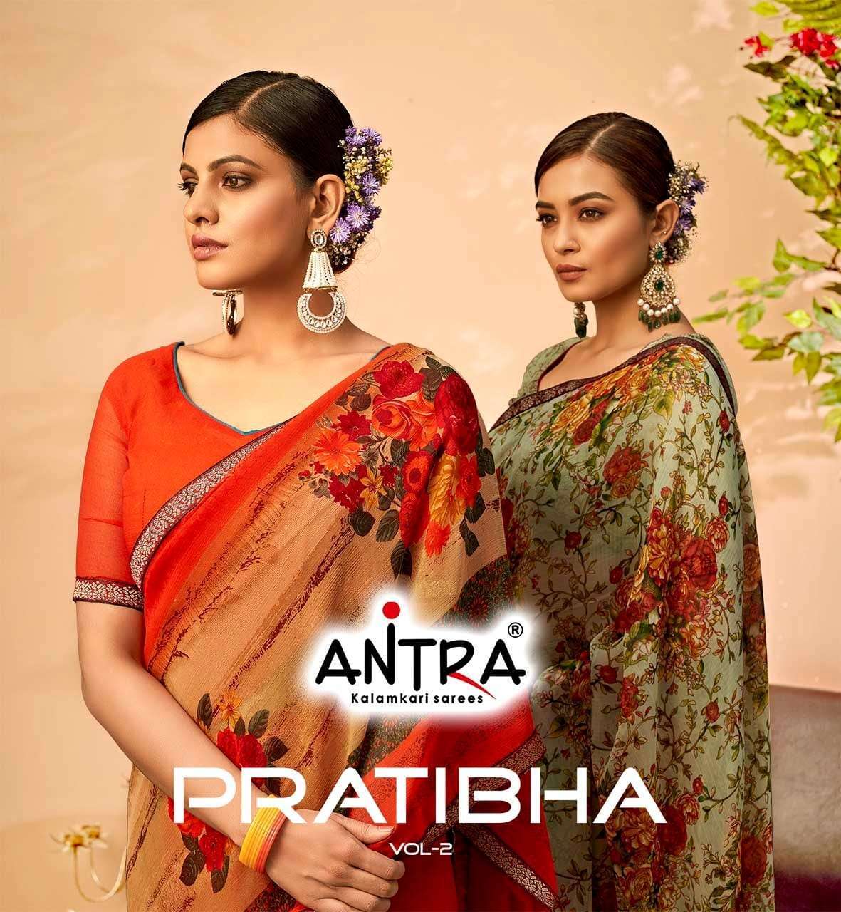 antra pratibha vol 2 series 74461-74470 60 gram chiffon saree